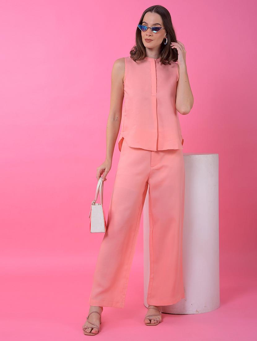 women peach solid sleeveless regular top - 21986174 - Standard Image - 4