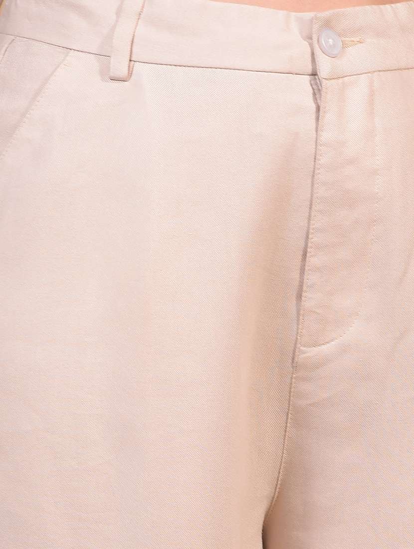 Women Solid High Rise Wide Leg Trouser - 21986177 -  Standard Image - 1