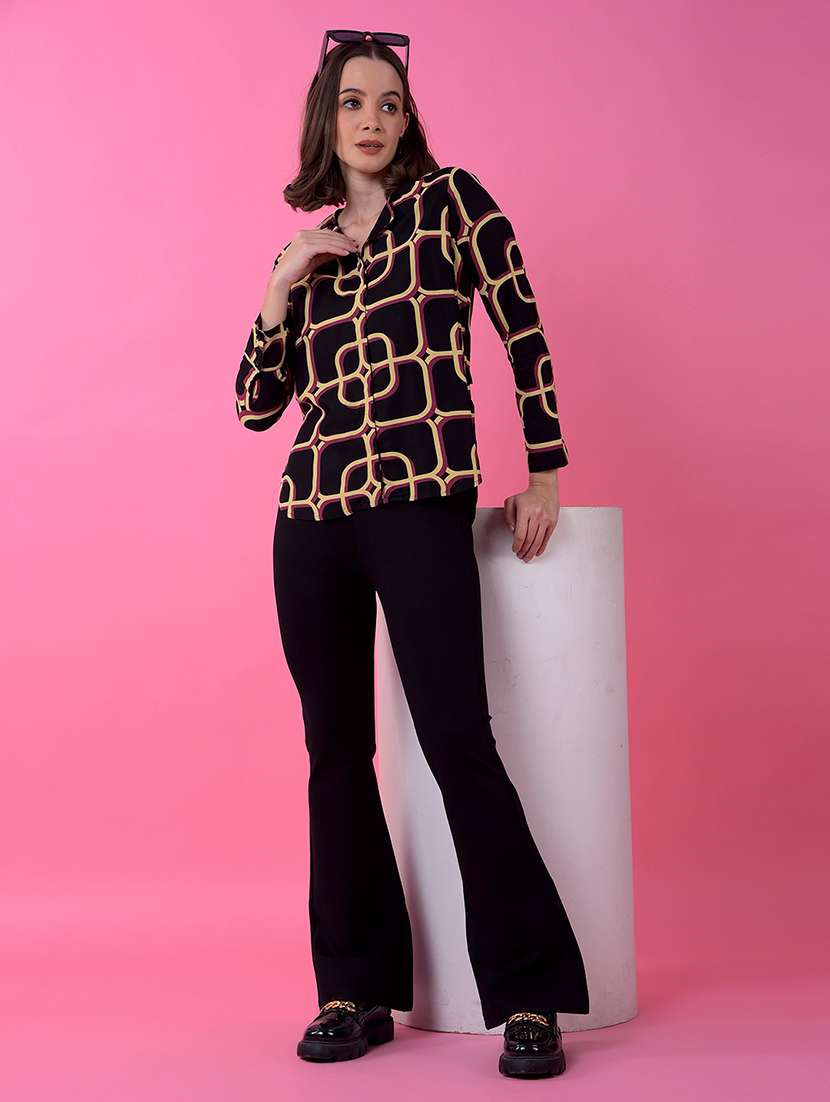 women solid high rise bootcut trouser - 21986178 -  Standard Image - 4