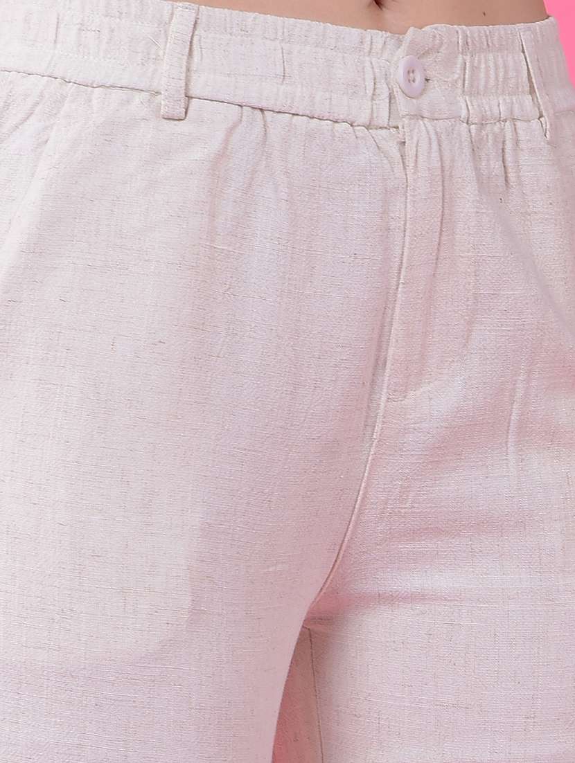 women solid mid rise straight trouser - 21986179 -  Standard Image - 6