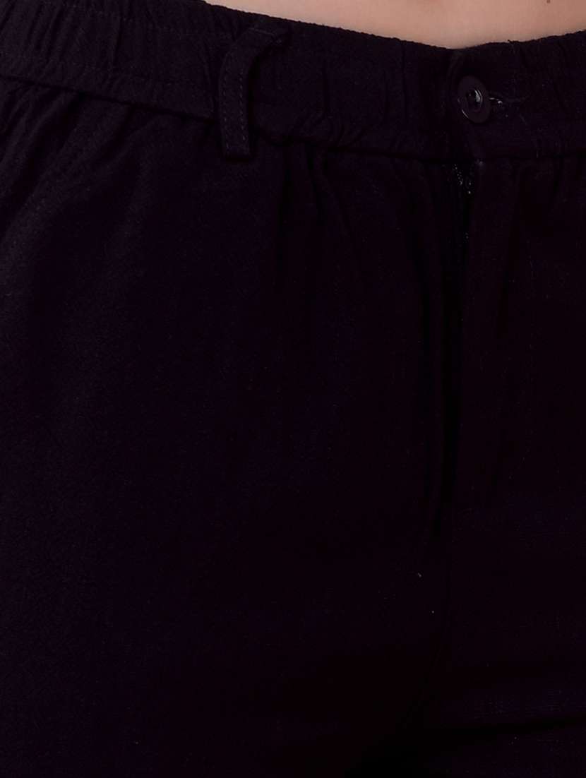 women solid mid rise straight trouser - 21986181 -  Standard Image - 6