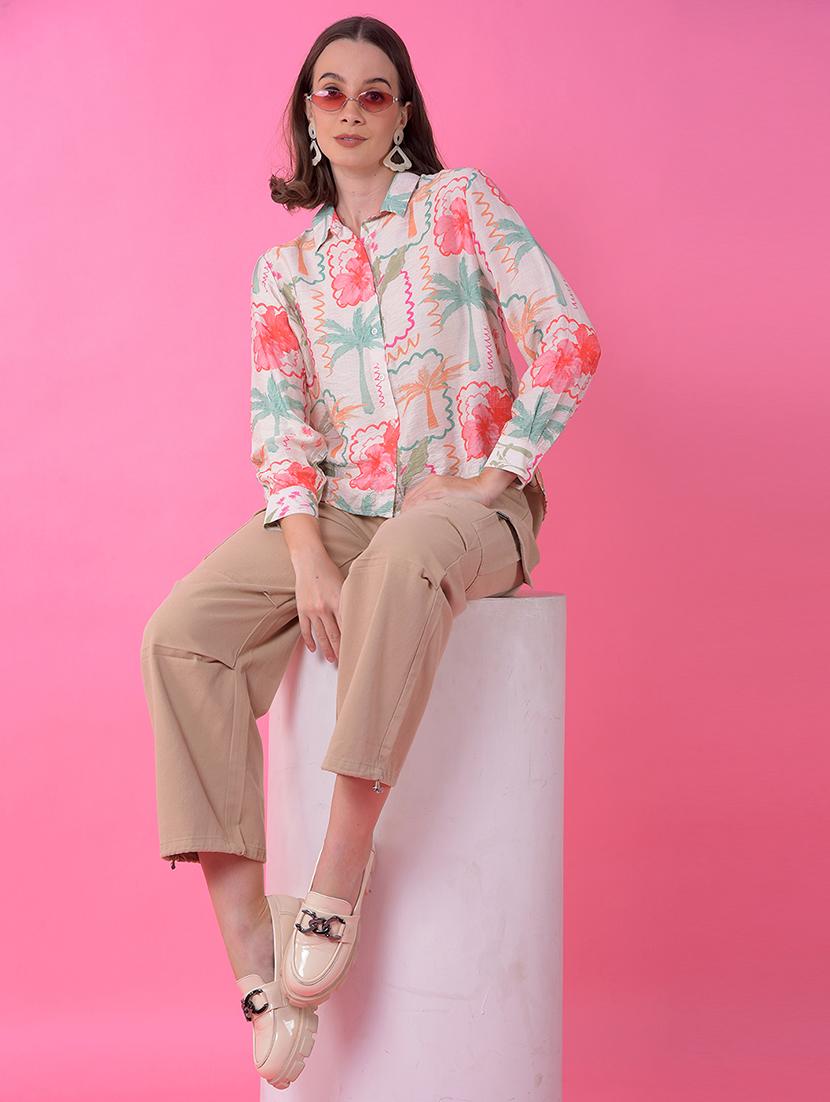 women solid mid rise relaxed fit parachute pants - 21986182 - Standard Image - 4