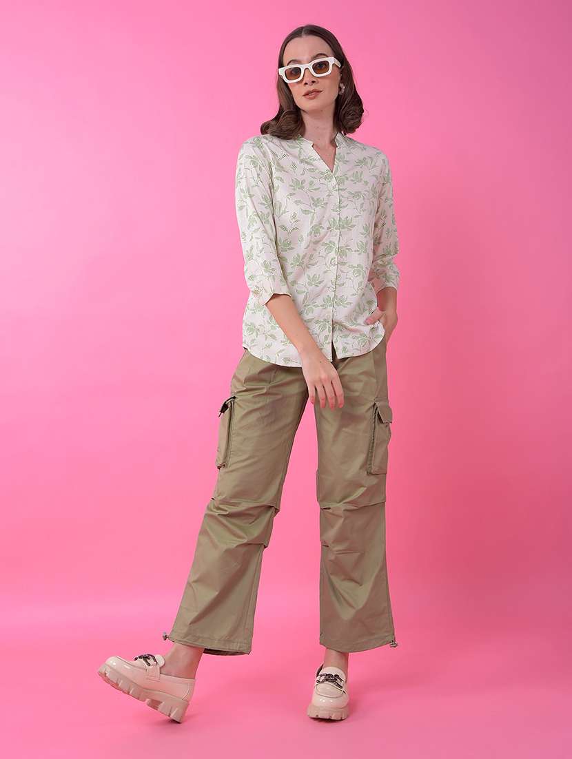 wome solid mid rise relaxed fit cargo - 21986183 -  Standard Image - 4