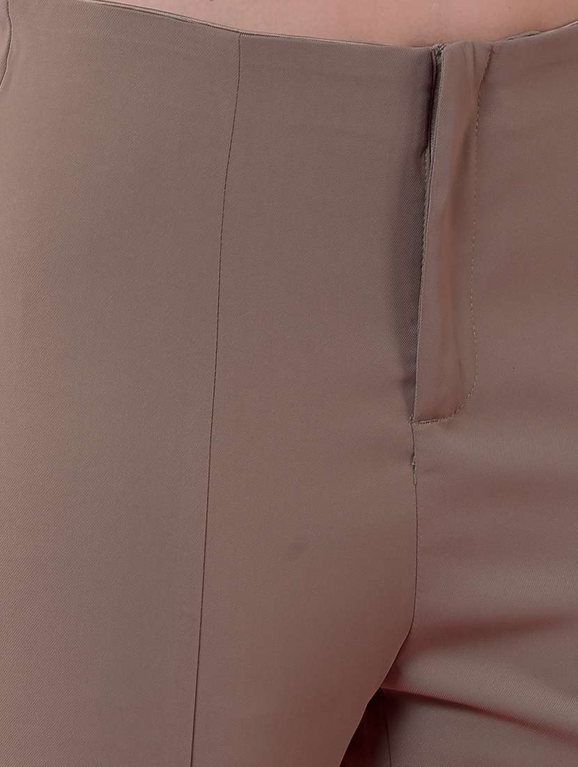 women solid mid rise bootcut trouser - 21986186 -  Standard Image - 6