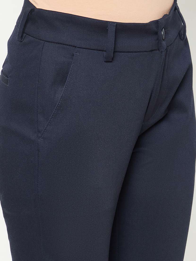 women solid mid rise cigarette pants - 21986190 -  Standard Image - 6