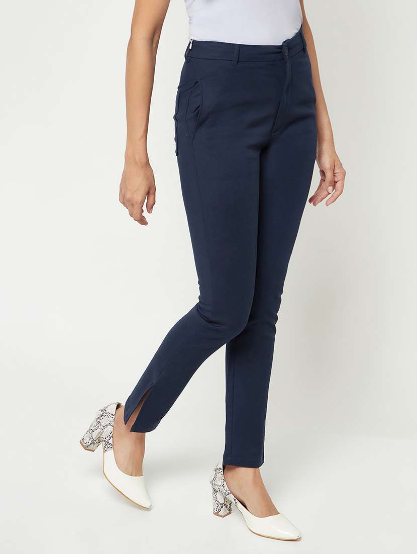 women solid mid rise bootcut trouser  - 21986191 -  Standard Image - 1