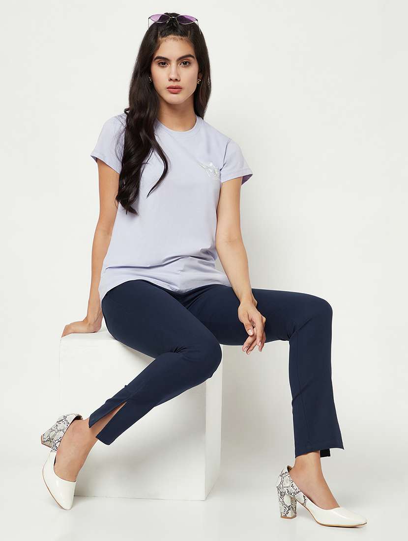 women solid mid rise bootcut trouser  - 21986191 -  Standard Image - 4