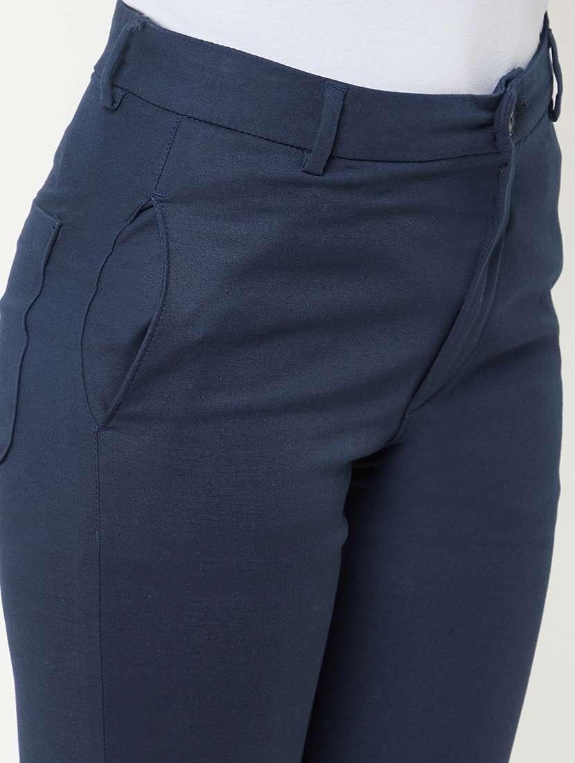 women solid mid rise bootcut trouser  - 21986191 -  Standard Image - 6