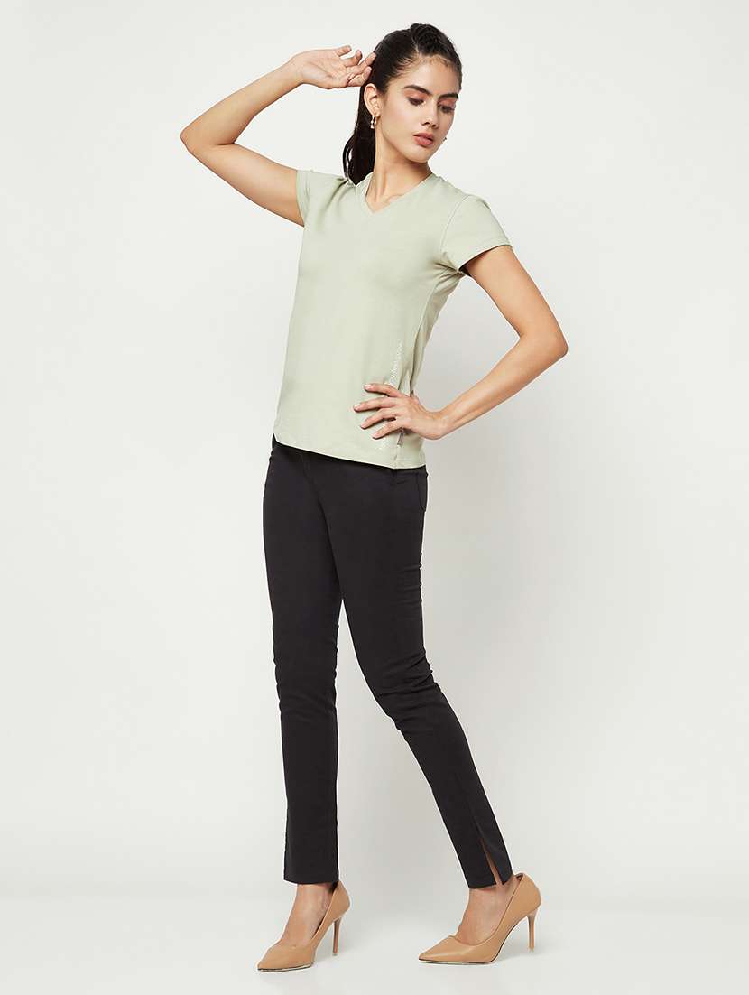 women solid mid rise bootcut trouser - 21986192 - Standard Image - 4