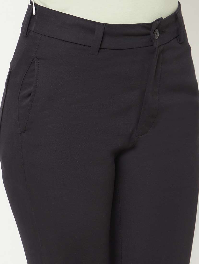 women solid mid rise bootcut trouser - 21986192 - Standard Image - 6