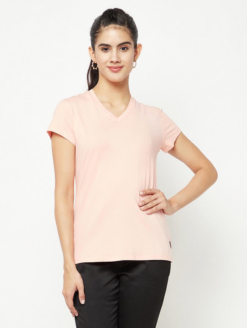 women solid short sleeve regular t-shirt - 21986198 - Zoom Image - 0