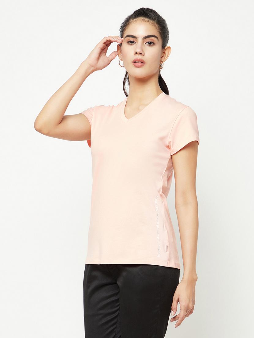 women solid short sleeve regular t-shirt - 21986198 - Standard Image - 1