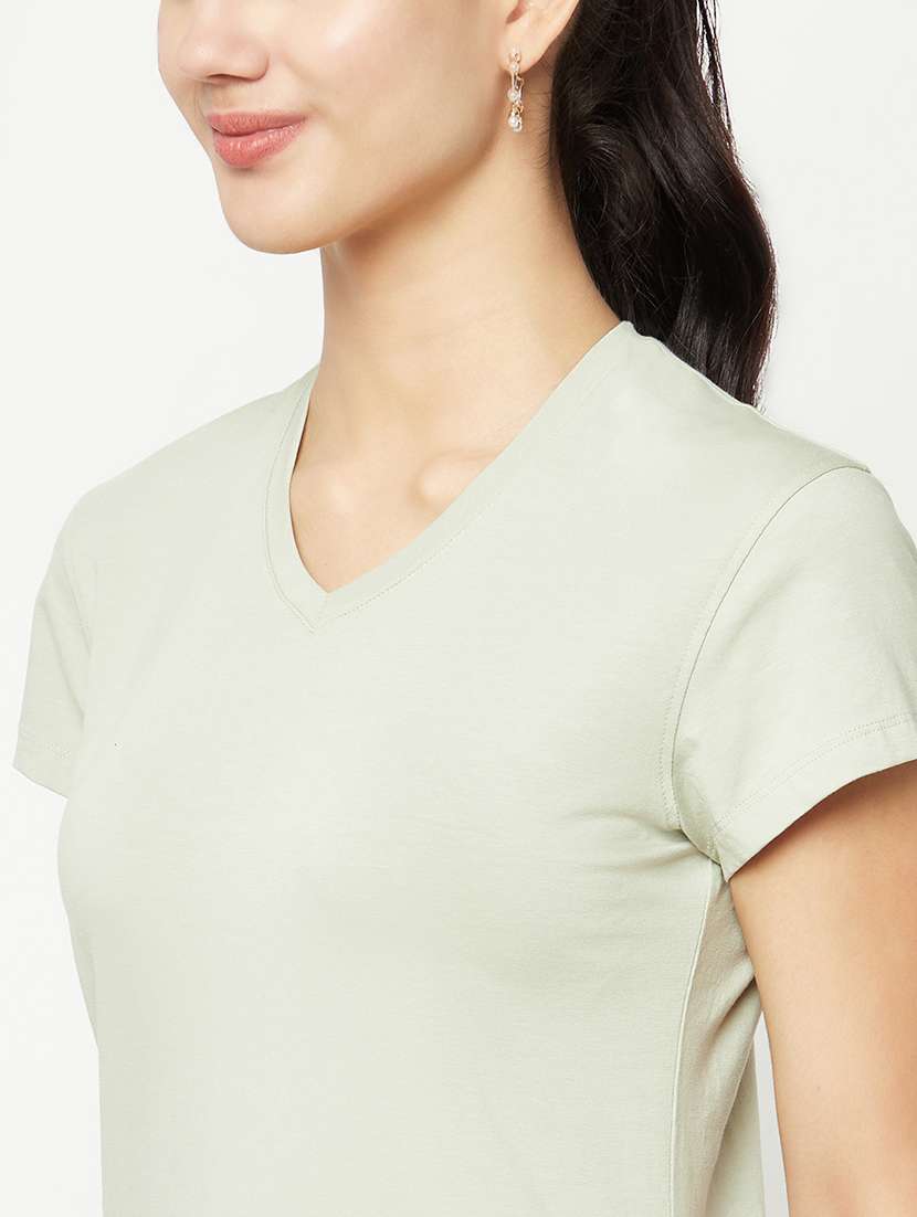 women solid short sleeve regular t-shirt - 21986199 - Standard Image - 6