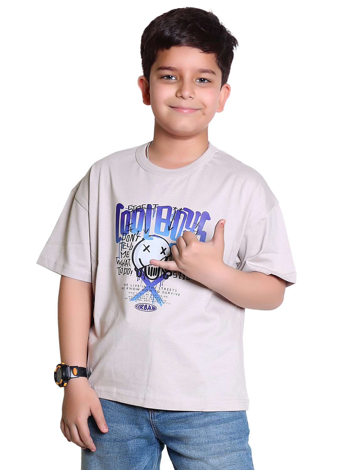 boys printed short sleeve loose fit t-shirt - 21986231 -  Standard Image - 1