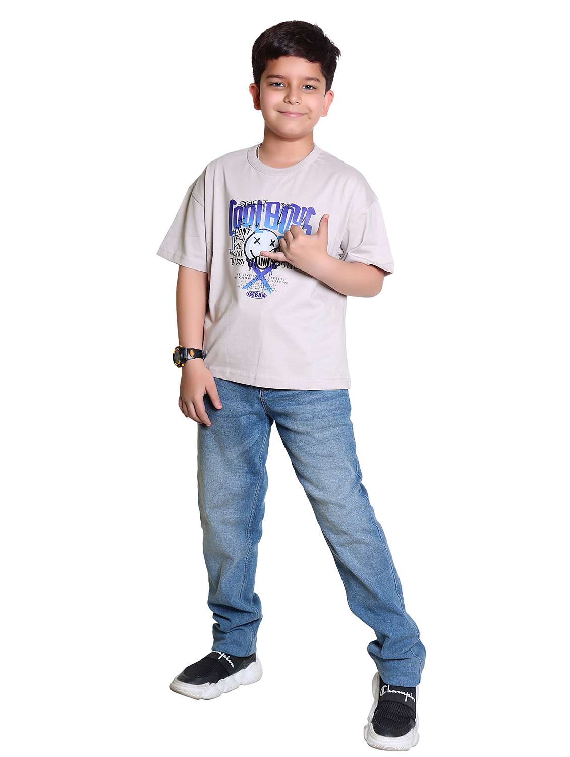 boys printed short sleeve loose fit t-shirt - 21986231 -  Standard Image - 4