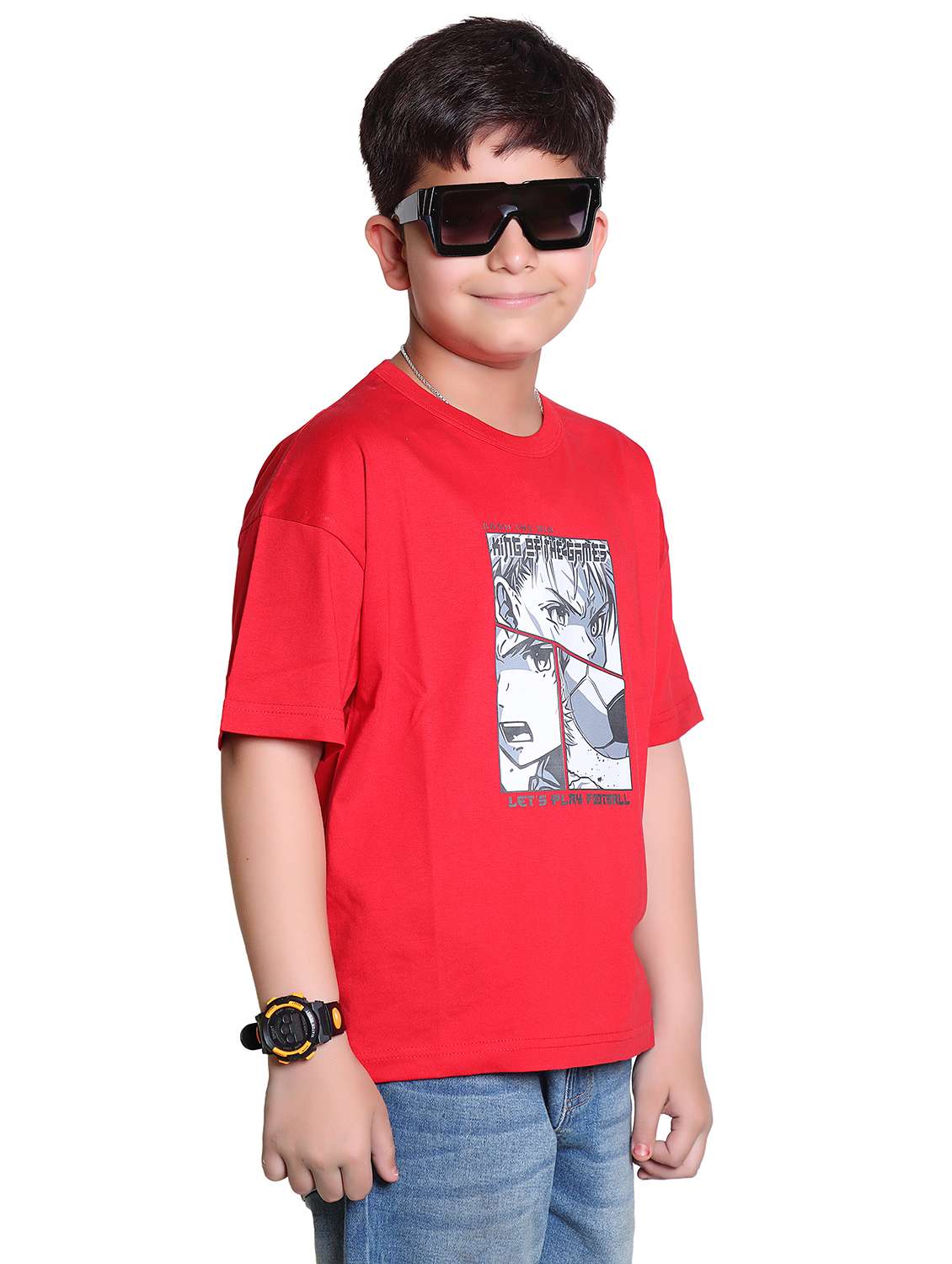 boys printed short sleeve loose fit t-shirt - 21986234 -  Standard Image - 1