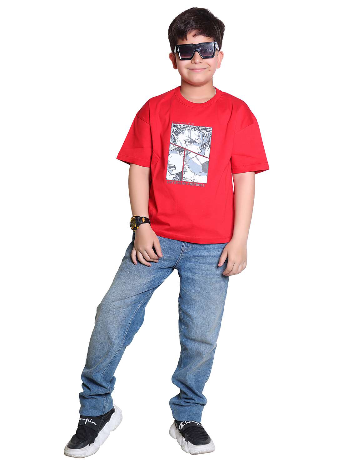 boys printed short sleeve loose fit t-shirt - 21986234 -  Standard Image - 4