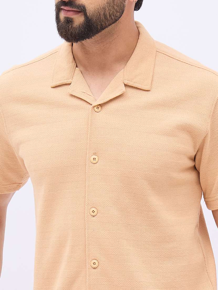 men solid shirt and shorts co-ord set - 21986264 -  Standard Image - 4