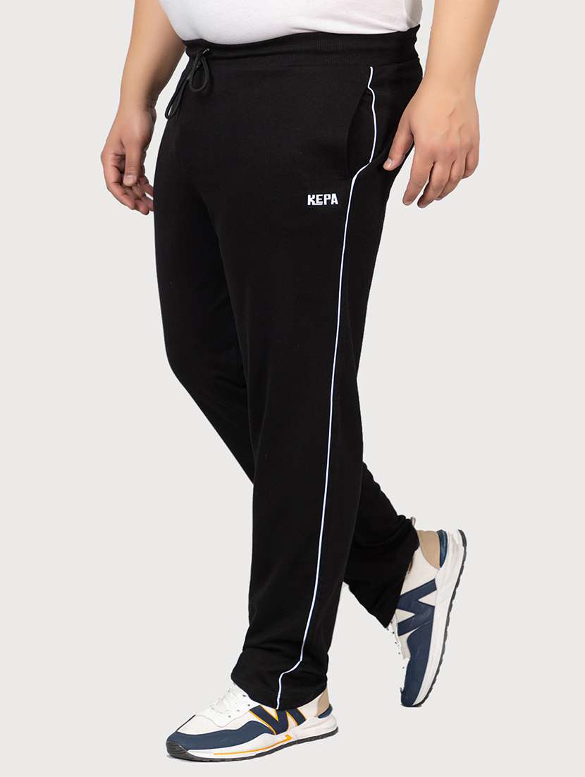 black cotton full length track pant - 21986271 - Zoom Image - 0