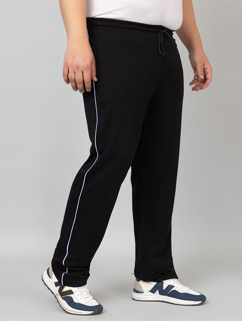 black cotton full length track pant - 21986271 - Standard Image - 1
