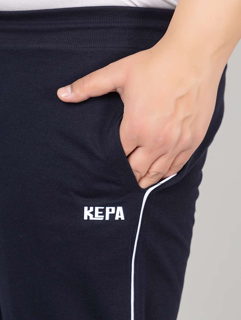 navy blue cotton  full length track pant - 21986273 -  Standard Image - 4