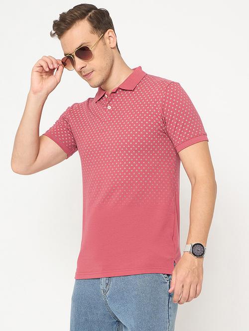 men printed short sleeve polo t-shirt - 21986275 - Standard Image - 0