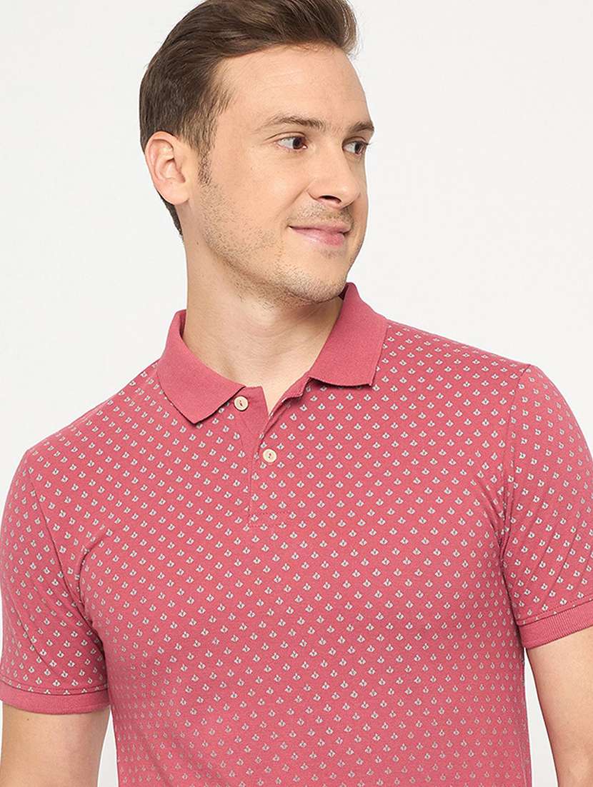 men printed short sleeve polo t-shirt - 21986275 -  Standard Image - 1