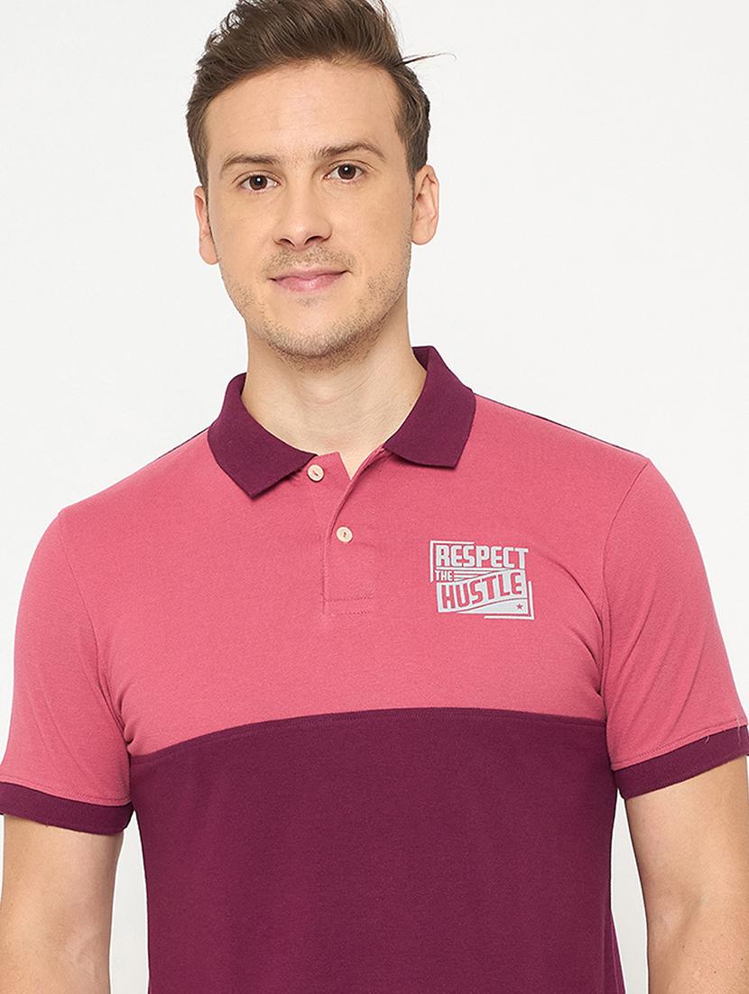 men color blocked short sleeve polo t-shirt - 21986277 - Standard Image - 1