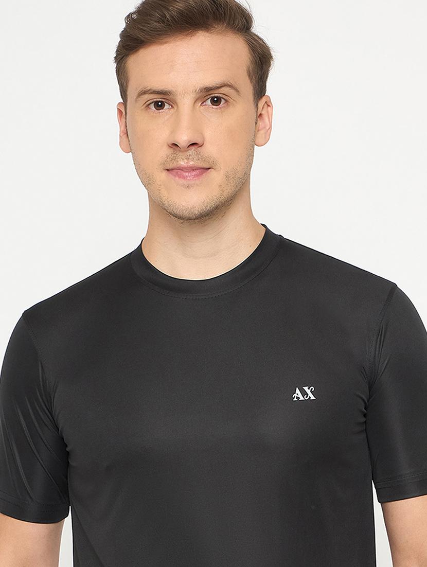 men black solid short sleeve regular ft t-shirt - 21986280 -  Standard Image - 1