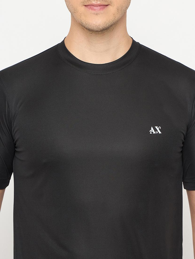 men black solid short sleeve regular ft t-shirt - 21986280 - Standard Image - 4