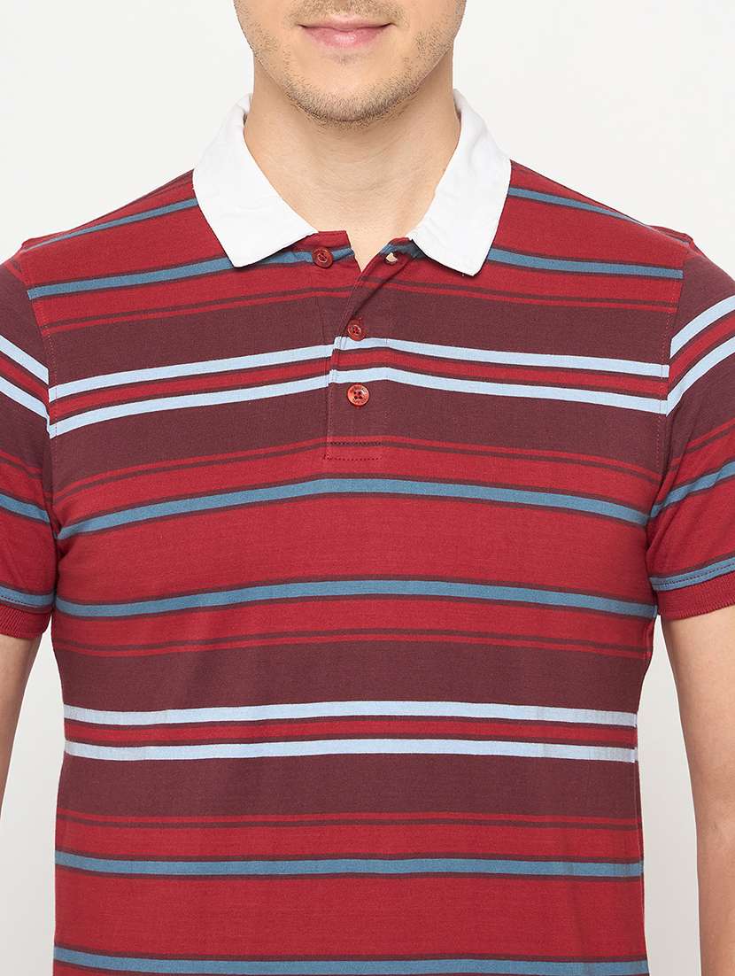 men striped short sleeve polo t-shirt - 21986289 - Standard Image - 4