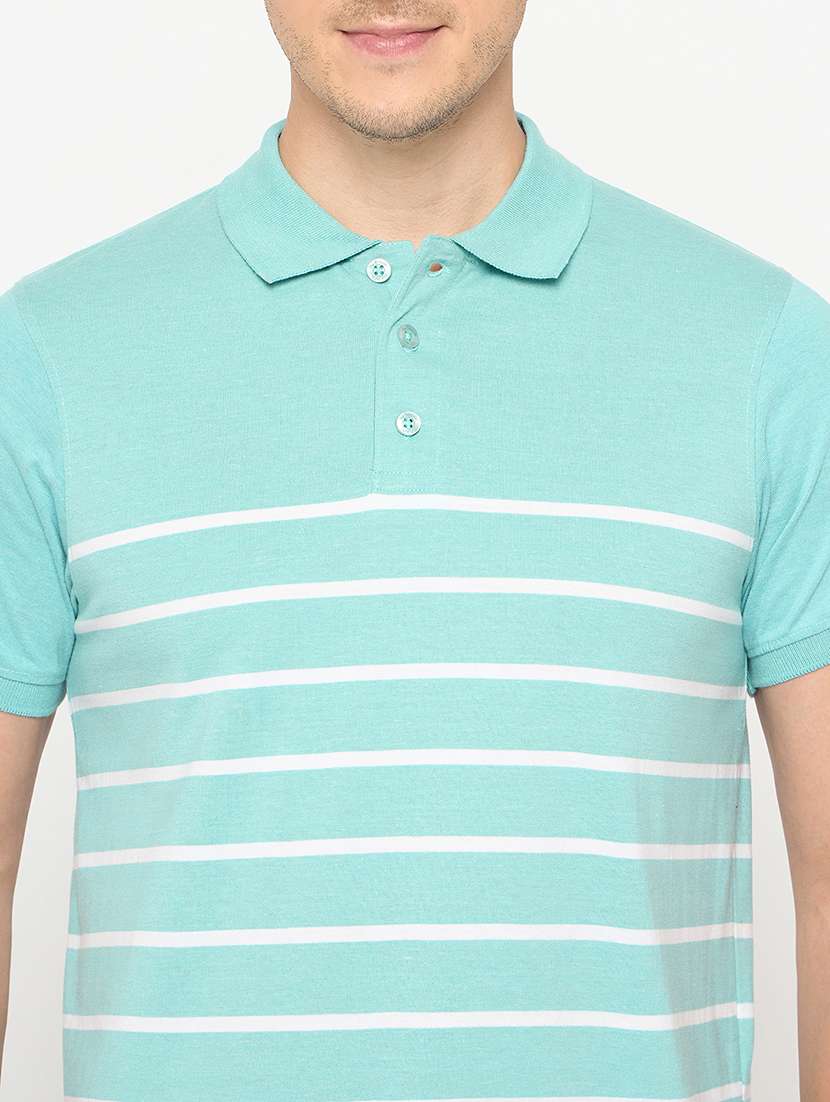 men striped short sleeve polo t-shirt - 21986290 - Standard Image - 4