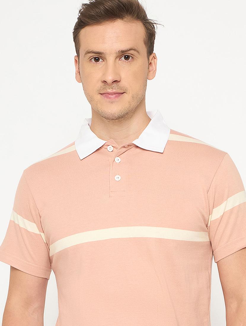 men striped short sleeve polo t-shirt - 21986291 - Standard Image - 1