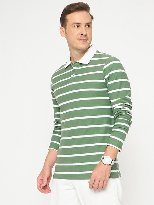 men striped long sleeve polo t-shirt - 21986292 -  Standard Image - 0