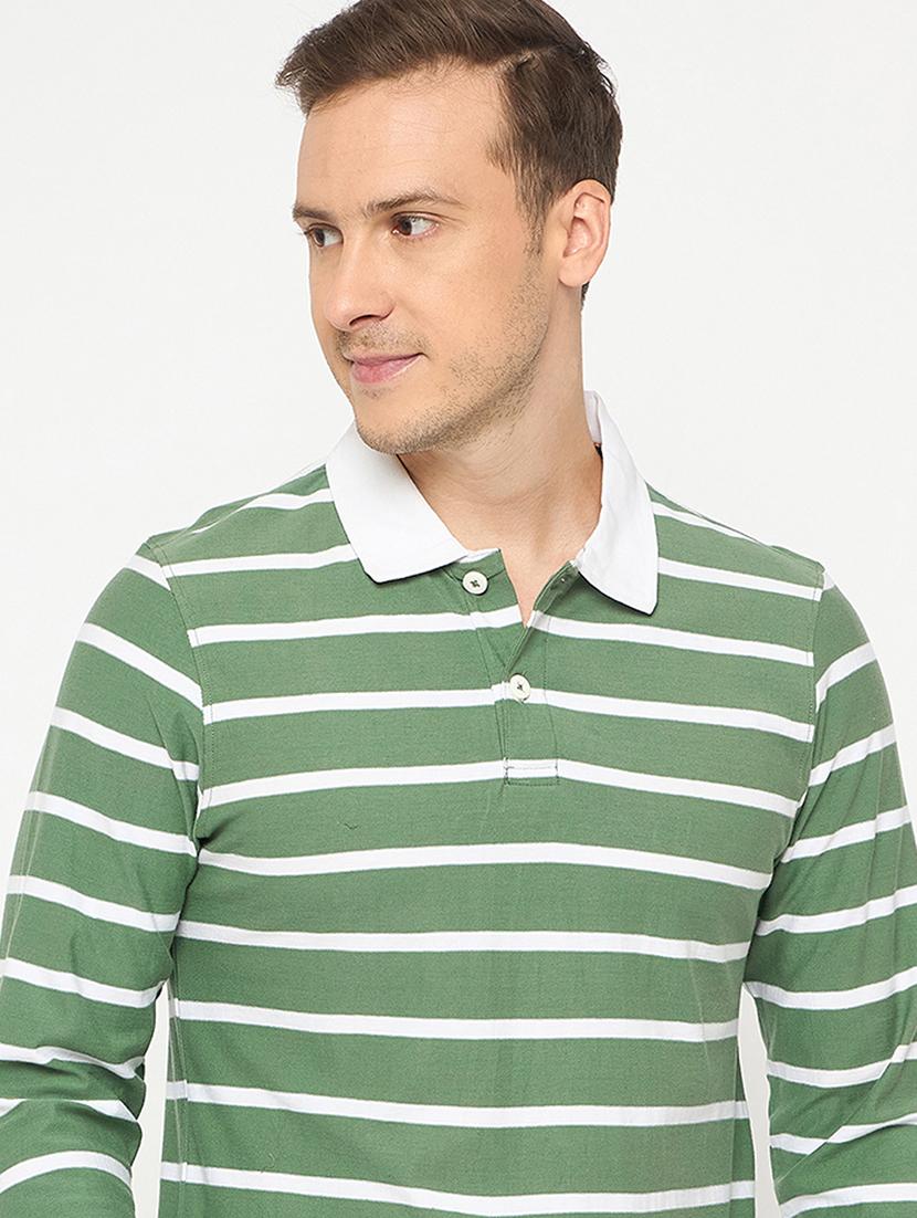 men striped long sleeve polo t-shirt - 21986292 -  Standard Image - 1
