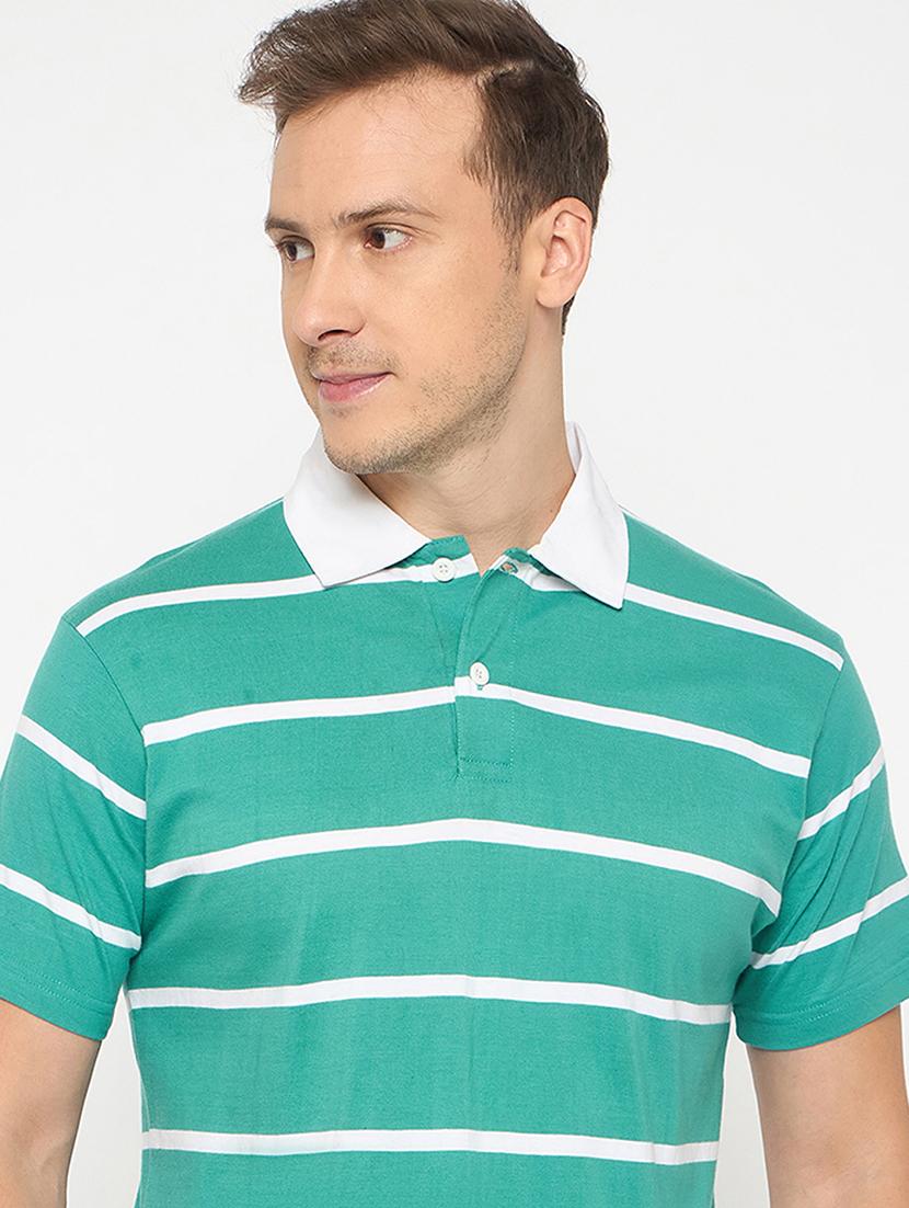 men striped short sleeve polo t-shirt - 21986293 - Standard Image - 1