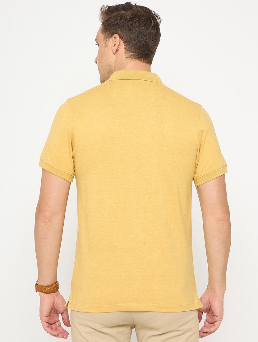 men yellow solid short sleeve polo t-shirt - 21986294 -  Standard Image - 1