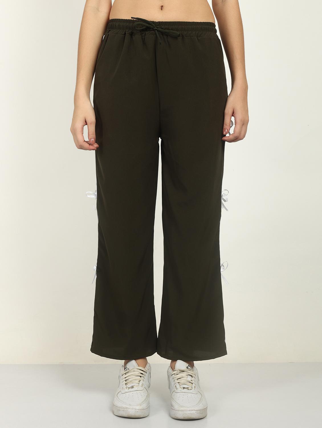 women solid mid rise straight trouser - 21986302 - Standard Image - 1
