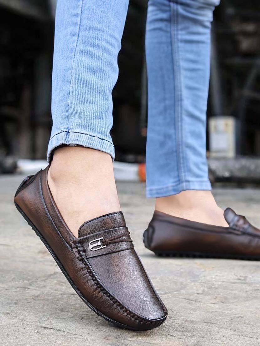 men brown slip on loafer - 21986311 -  Standard Image - 1