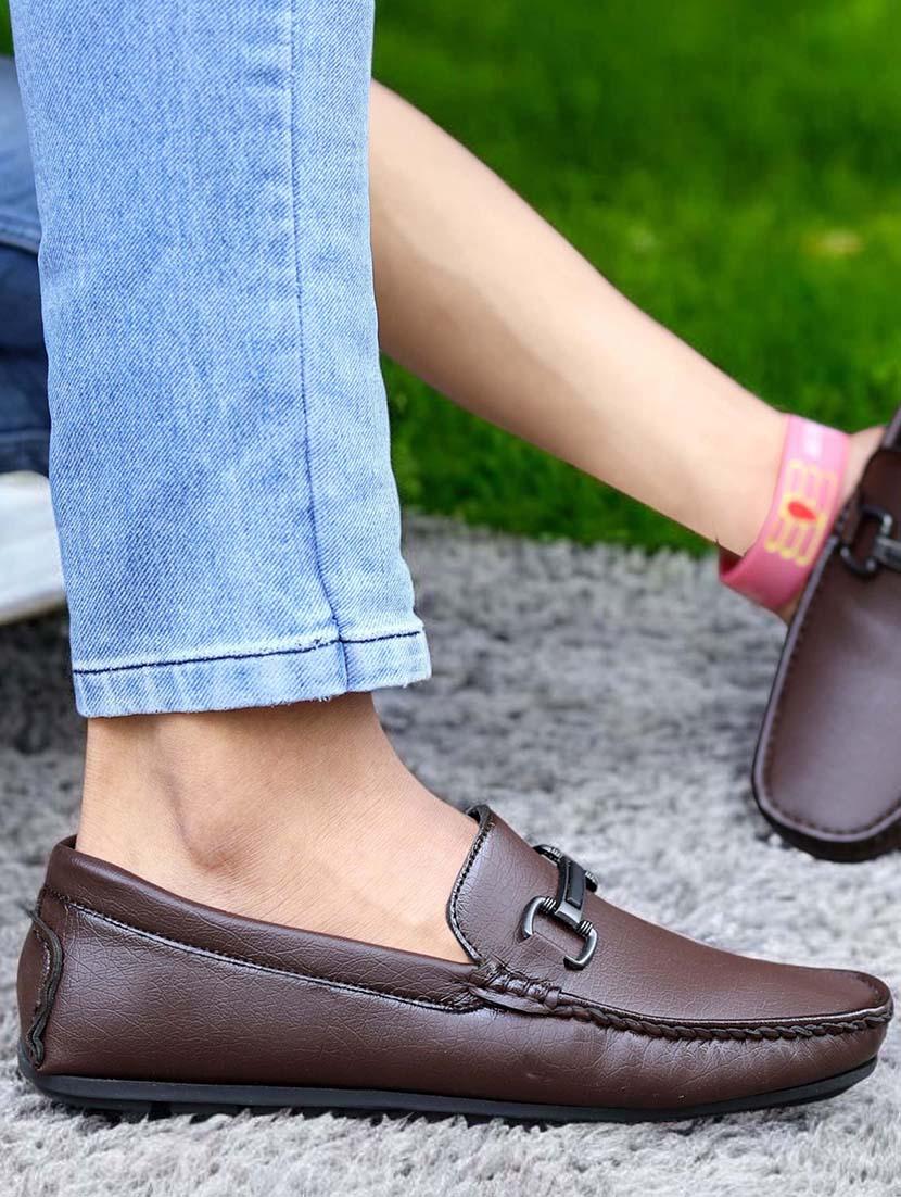men brown slip on loafer - 21986316 -  Standard Image - 1