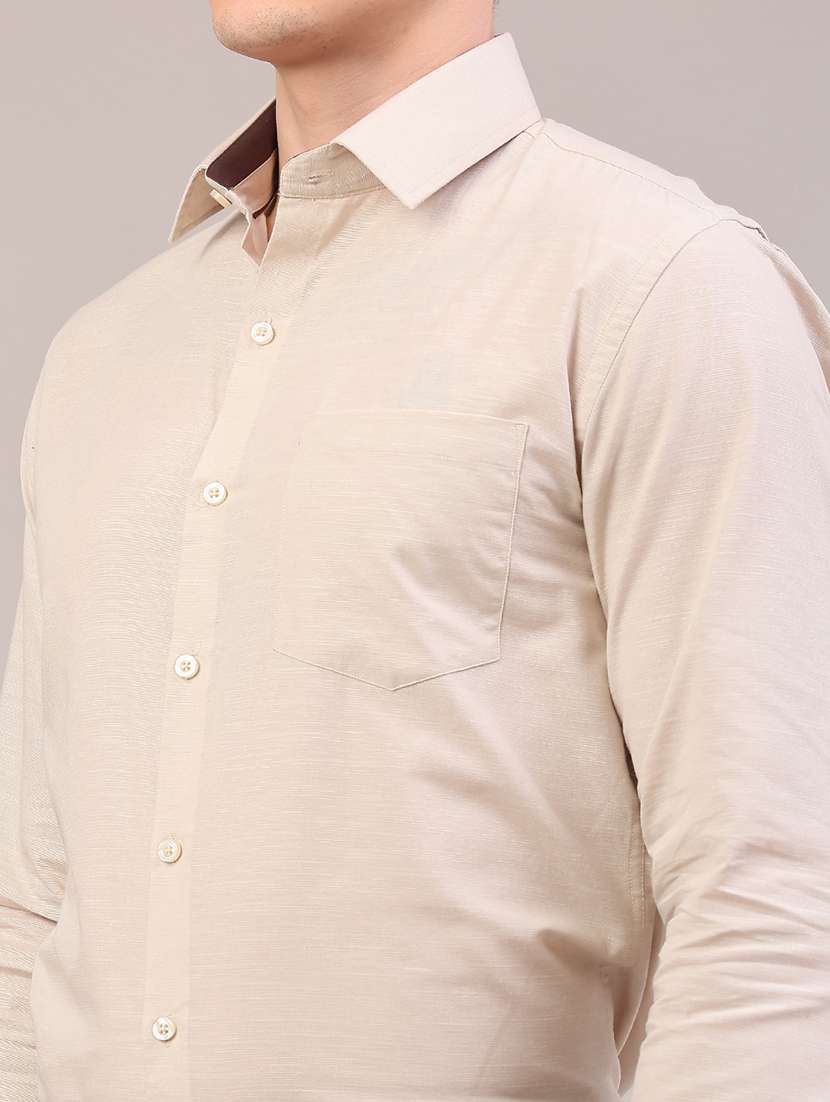 beige cotton formal shirt - 21986328 -  Standard Image - 1