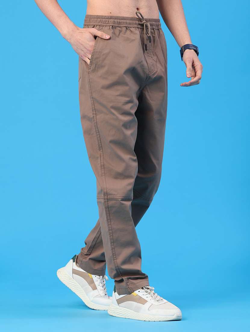 men solid mid rise full length track pant - 21986335 -  Standard Image - 1