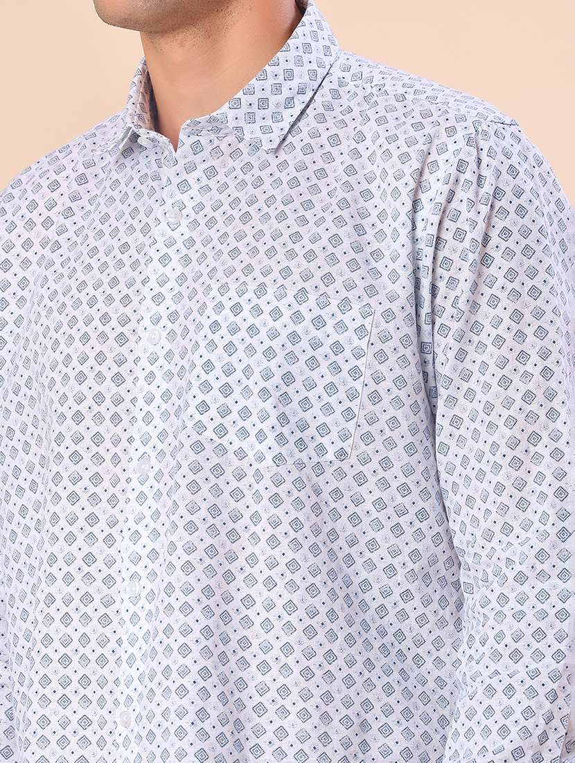 men printed long sleeve regular fit casual shirt - 21986355 - Standard Image - 4