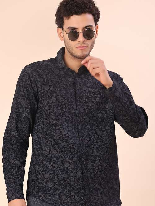 men printed long sleeve regular fit casual shirt - 21986357 -  Standard Image - 0