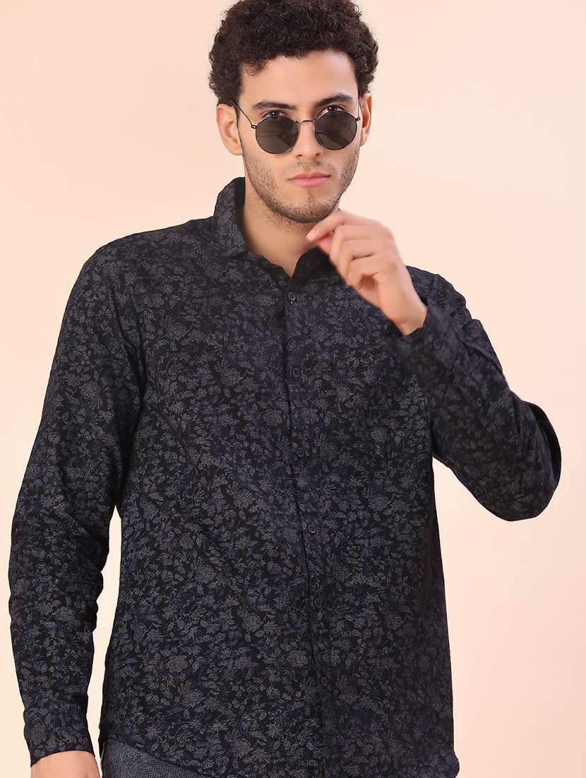 men printed long sleeve regular fit casual shirt - 21986357 -  Zoom Image - 0