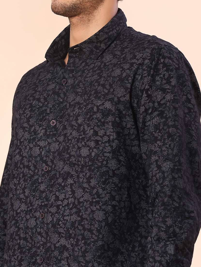 men printed long sleeve regular fit casual shirt - 21986357 - Standard Image - 4
