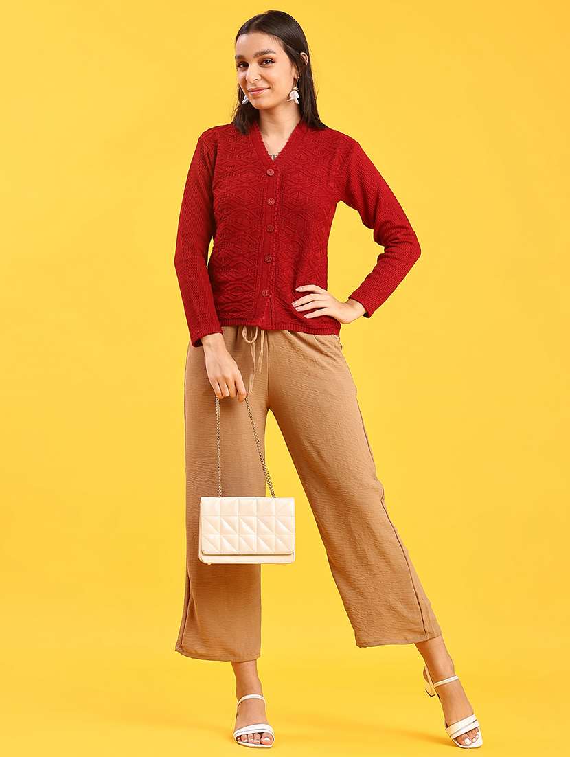 women self design long sleeve cardigan - 21986360 -  Standard Image - 4