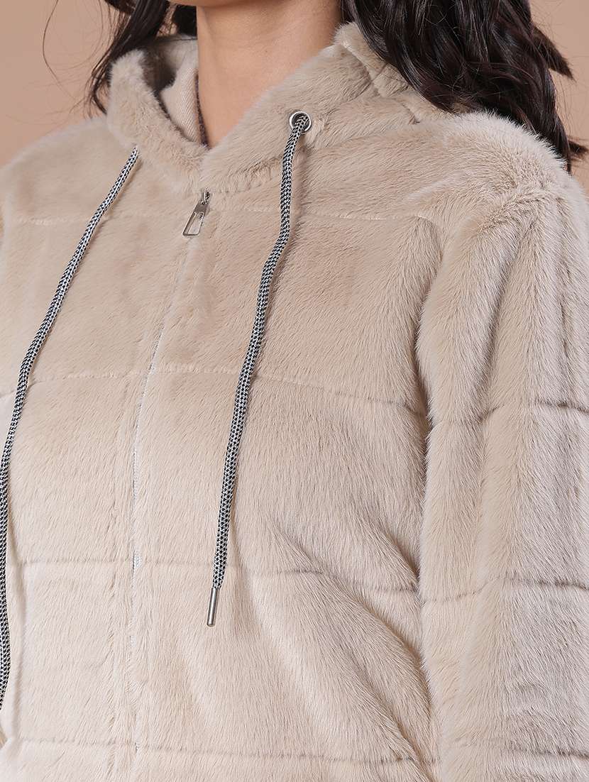 women solid long sleeve hooded sweatshirt - 21986403 -  Standard Image - 4