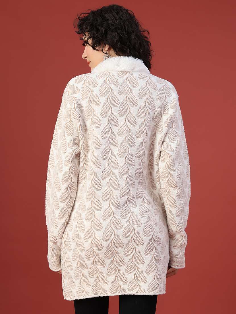 women self design long sleeve cardigan - 21986415 -  Standard Image - 4