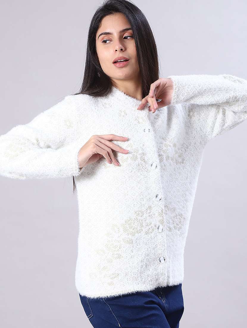 women self design long sleeve cardigan - 21986442 -  Standard Image - 1